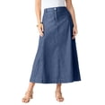 thumbnail image 1 of Roaman's Women's Plus Size Petite Plus Size 24/7 Stretch A Line Maxi Skirt, 1 of 2