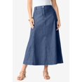 thumbnail image 1 of Roaman's Women's Plus Size Petite Plus Size Classic Stretch A Line Maxi Skirt, 1 of 4
