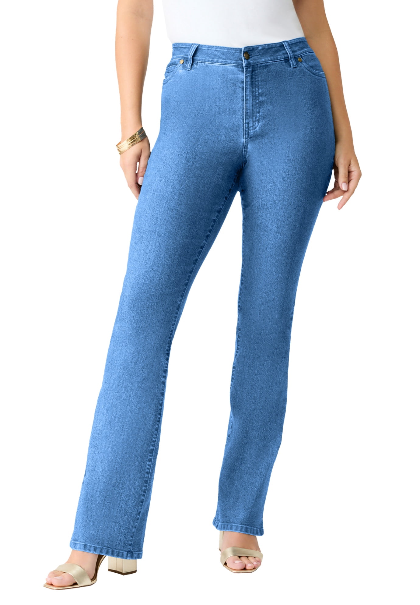 Roaman's Women's Plus Size Petite Plus Size Classic Stretch Bootcut ...