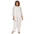 thumbnail image 1 of Roaman's Women's Plus Size 3-Piece Allover Lace Duster Pant Set – Formal Wear, 1 of 5