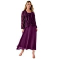 thumbnail image 1 of Roaman's Women's Plus Size Petite Plus-Size 2 Piece Long Sleeve Embellished Lace Jacket And Full Gown, 1 of 5