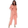 thumbnail image 1 of Roaman's Women's Plus Size Petite Plus Size Beaded Georgette 3-Piece Pant Set – Formal Wear, 1 of 4
