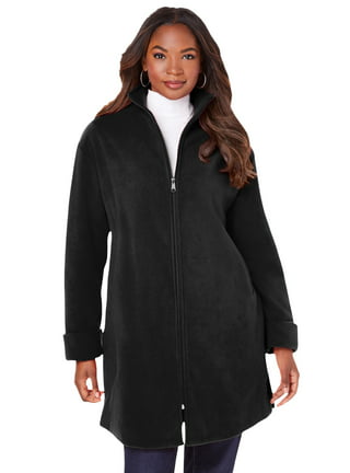 Roaman's Women's Plus Size Textured Fleece Bomber Coat - 2x, Gray