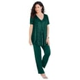 thumbnail image 1 of Roaman's Women's Plus Size Petite Plus-Size 2 Piece S/S Sequin Top And Pant Set, 1 of 6