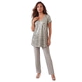 thumbnail image 1 of Roaman's Women's Plus Size Petite Plus-Size 2 Piece S/S Sequin Top And Pant Set, 1 of 5