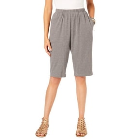 Roaman's Women's Plus Size Petite Plus Size Soft Knit Pull-On Bermuda Short