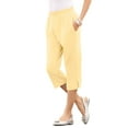 thumbnail image 1 of Roaman's Women's Plus Size Soft Knit Relaxed Pull-On Capri Pant, 1 of 5