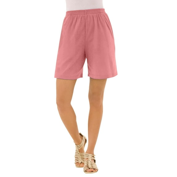 Roaman's Women's Plus Size Petite Plus Size Soft Knit Pull-On Short