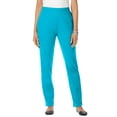 thumbnail image 1 of Roaman's Women's Plus Size Petite Plus Size Soft Knit Relaxed Pull-On Straight Leg Pant, 1 of 6