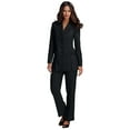 thumbnail image 1 of Roaman's Women's Plus Size Petite Plus Size Long Sleeve Ten-Button Shawl-Collar Pant Suit – 2-Piece Pant Set, 1 of 4