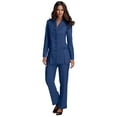 thumbnail image 1 of Roaman's Women's Plus Size Long Sleeve Ten-Button Shawl-Collar Pant Suit – 2-Piece Pant Set, 1 of 4