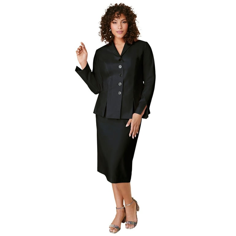 Suit Sets Black Skirt Suit Plus Size Roaman's Women's Plus Size