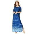 thumbnail image 1 of Roaman's Women's Plus Size Ultrasmooth Cold Shoulder Maxi Dress, 1 of 4