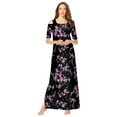 thumbnail image 1 of Roaman's Women's Plus Size Ultrasmooth Cold Shoulder Maxi Dress, 1 of 6