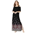 thumbnail image 1 of Roaman's Women's Plus Size Petite Ultrasmooth Fabric Cold-Shoulder Maxi Dress, 1 of 4