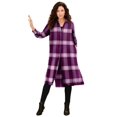 thumbnail image 1 of Roaman's Women's Plus Size Plaid Button Front Ultra Tunic, 1 of 5