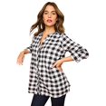 thumbnail image 1 of Roaman's Women's Plus Size Plaid Flannel Pintuck Blouse, 1 of 2