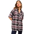 thumbnail image 1 of Roaman's Women's Plus Size Plaid Flannel Tunic, 1 of 6
