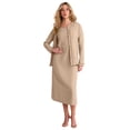 thumbnail image 1 of Roaman's Women's Plus Size Long Sleeve Pleated Jacket Dress Set – Elegant 2-Piece Sheath Suit, 1 of 5