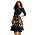 thumbnail image 1 of Roaman's Women's Plus Size Pleated Sweater Dress, 1 of 2