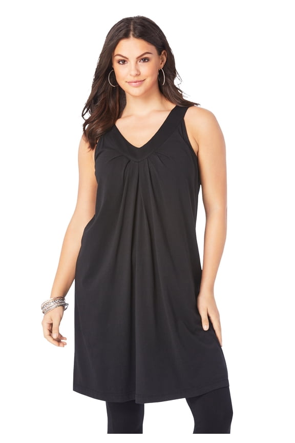 Women's Plus Size Ultimate Pleated Tunic Tank