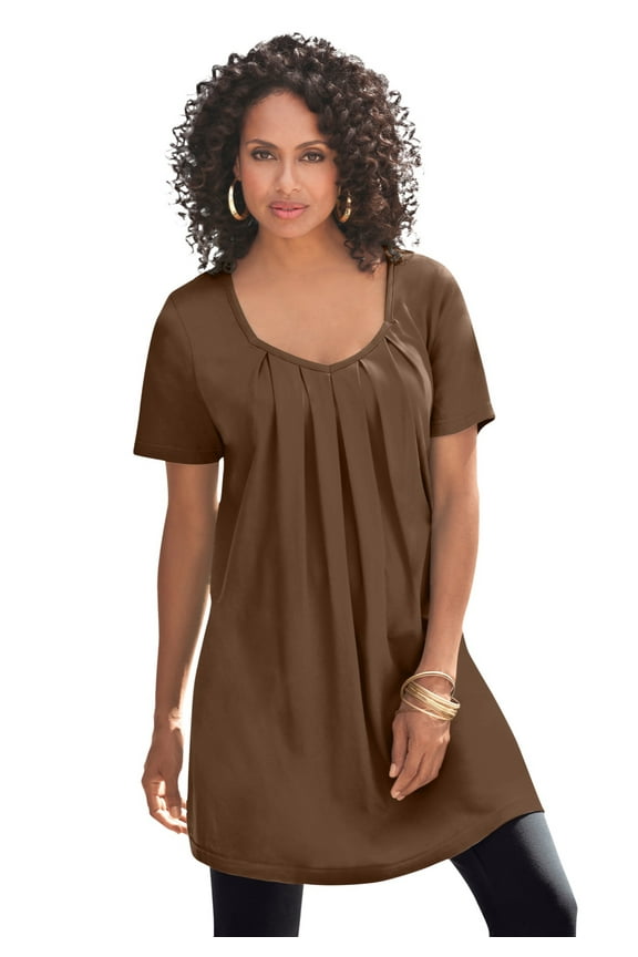 Women's Plus Size Ultimate Pleatneck Tunic