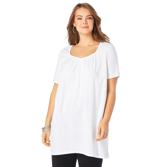 Roaman's Women's Plus Size Ultimate Pleatneck Tunic