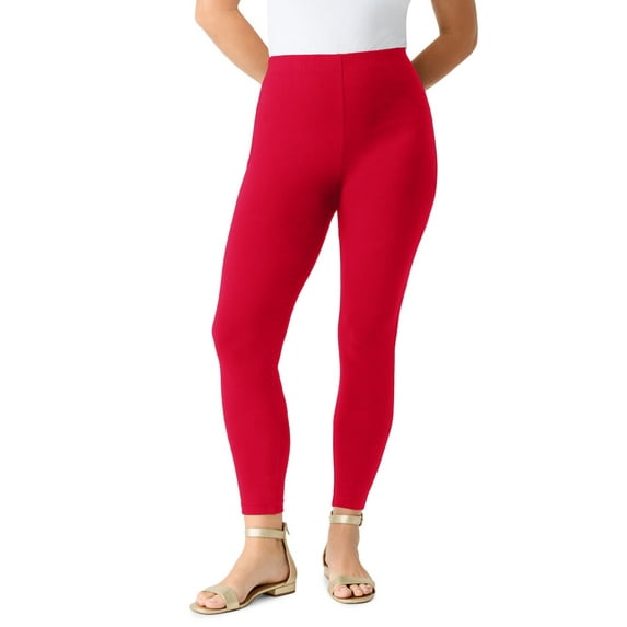 Roaman's Women's Plus Size Essential Stretch Ankle Length Pull-On Legging
