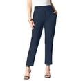 thumbnail image 1 of Roaman's Women's Plus Size Bi-Stretch Straight Leg Pull On Ankle Pant, 1 of 3