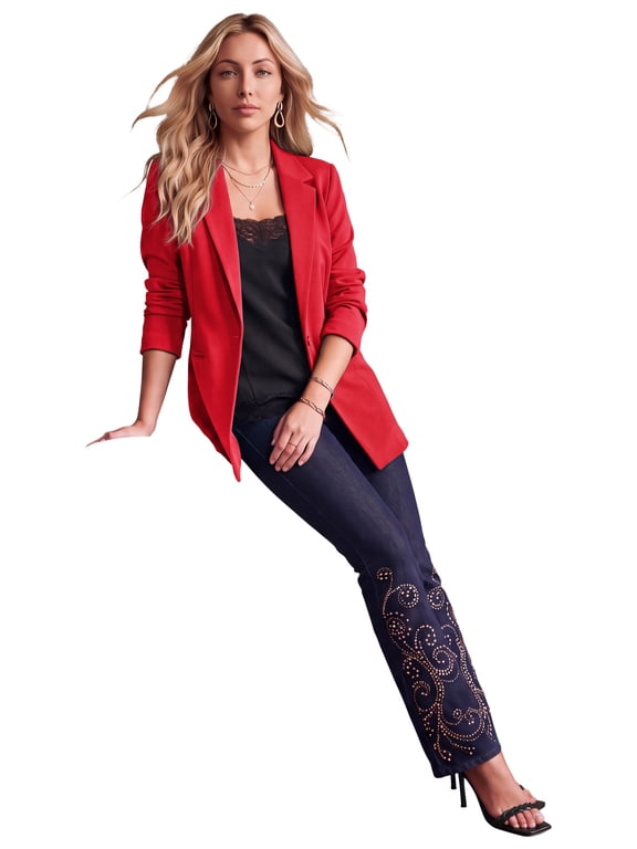 Women's Plus Size Comfort Stretch Ponte Blazer