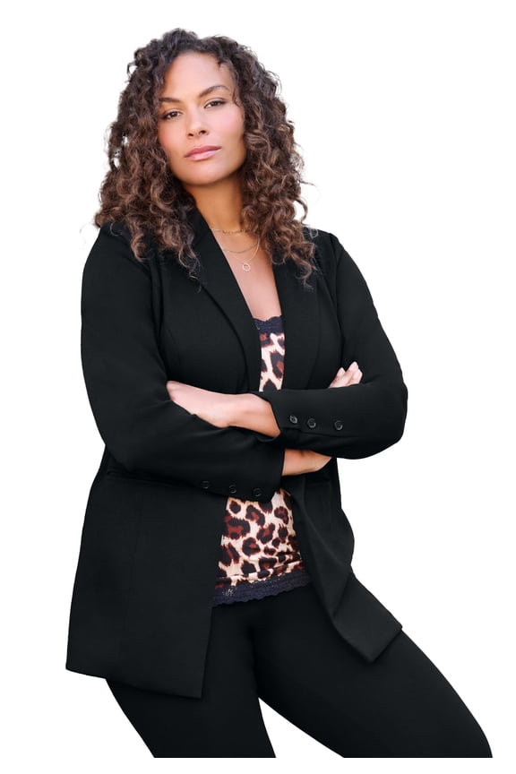 Women's Plus Size Comfort Stretch Ponte Blazer