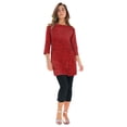 thumbnail image 1 of Roaman's Women's Plus Size Cotton Ultimate Boatneck Tunic With Side Slits, 1 of 6