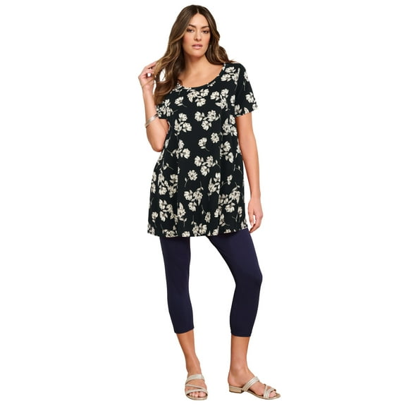 Roaman's Women's Plus Size Cotton Ultimate Scoopneck Swing Tunic