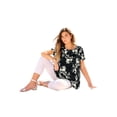 thumbnail image 1 of Roaman's Women's Plus Size Ultimate Cotton Crewneck Short Sleeve Swing Tee, 1 of 6