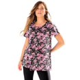 thumbnail image 1 of Roaman's Women's Plus Size Cotton Ultimate Swing Tee With Keyhole Back, 1 of 6