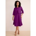 thumbnail image 1 of Roaman's Women's Plus Size Petite Plus Size Elbow Sleeve Fit-And-Flare Dress With Bolero Jacket – 2-Piece Suit, 1 of 6