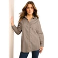 thumbnail image 1 of Roaman's Women's Plus Size Kate Long Sleeve Easy Cotton-Blend Button-Front Shirt, 1 of 6