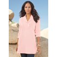 thumbnail image 1 of Roaman's Women's Plus Size Knit Thermal Shawl Collar Top – Long Sleeve, 1 of 2