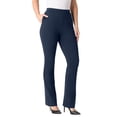 thumbnail image 1 of Roaman's Women's Plus Size Ponte Bootcut Pant With Pockets And Pull On Elastic Waist, 1 of 3