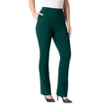 thumbnail image 1 of Roaman's Women's Plus Size Ponte Bootcut Pant With Pockets And Pull On Elastic Waist, 1 of 3