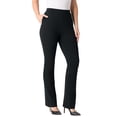 thumbnail image 1 of Roaman's Women's Plus Size Ponte Bootcut Pant With Pockets And Pull On Elastic Waist, 1 of 4