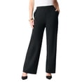 thumbnail image 1 of Roaman's Women's Plus Size Ponte Wide Leg Pant With Pockets And Pull On Elastic Waist, 1 of 3
