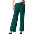 thumbnail image 1 of Roaman's Women's Plus Size Ponte Wide Leg Pant With Pockets And Pull On Elastic Waist, 1 of 3