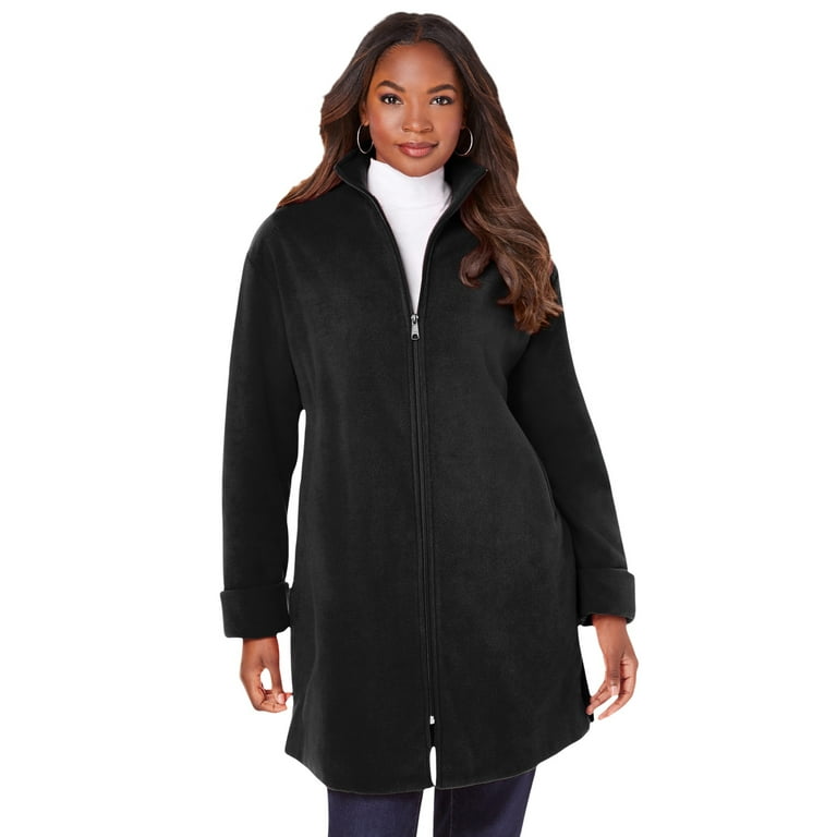 Plus size plush fleece jacket hotsell