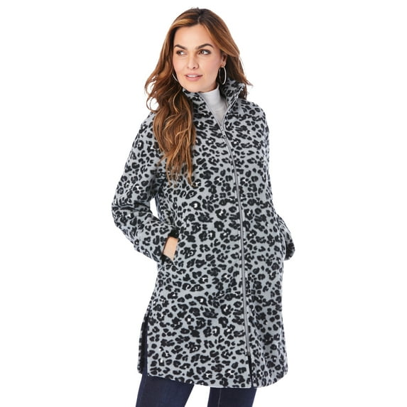Roaman's Women's Plus Size Plush Fleece Driving Coat Jacket