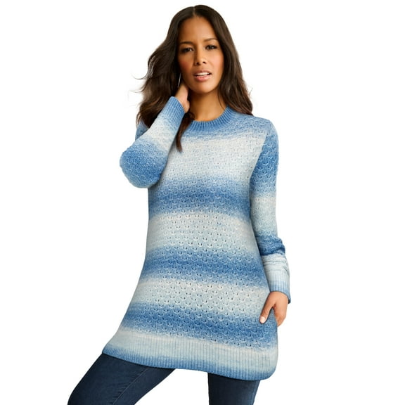 Roaman's Women's Plus Size Plush Ombre Sweater