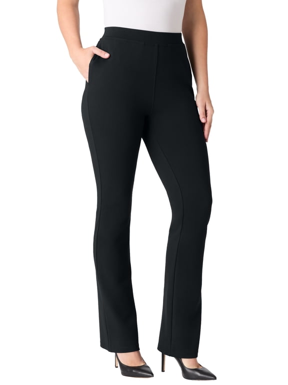 Women's Plus Size Ponte Pull-On Bootcut Pant With Pockets