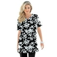 thumbnail image 1 of Roaman's Women's Plus Size Soft Knit Print Tunic With Notch Neckline, 1 of 5
