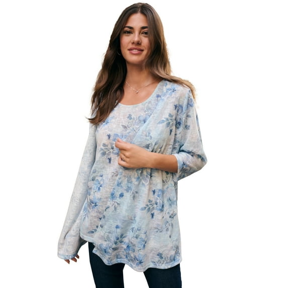 Roaman's Women's Plus Size Printed 2 Piece Tank And Cardigan Set