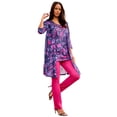 thumbnail image 1 of Roaman's Women's Plus Size Printed Duster Cardigan & Tank Set, 1 of 3